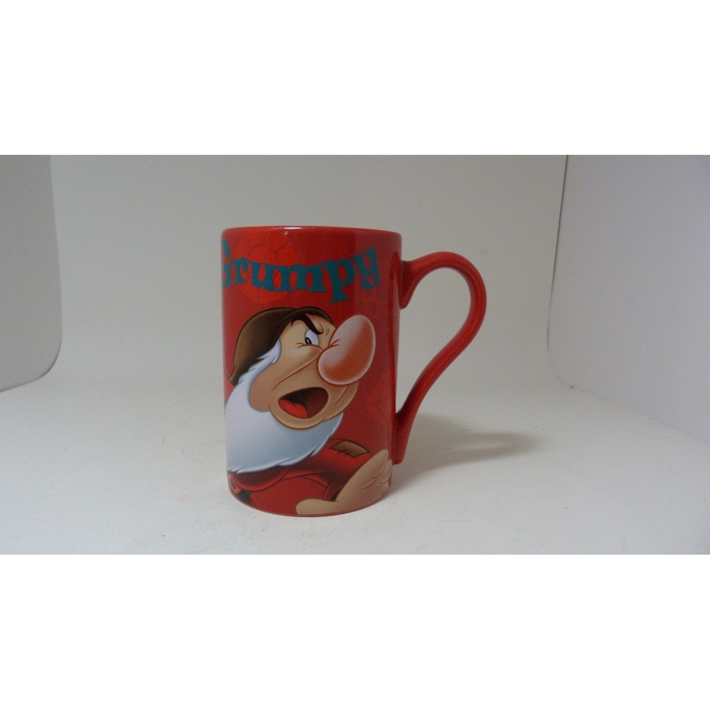 Disney Store Exclusive Grumpy Snow White Seven Dwarfs Red Ceramic Mug Cup
